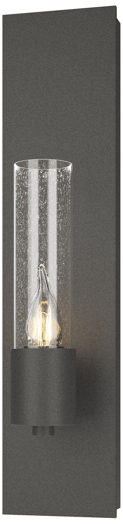 Pillar 1 Light Sconce - Natural Iron Finish - Seeded Clear Glass