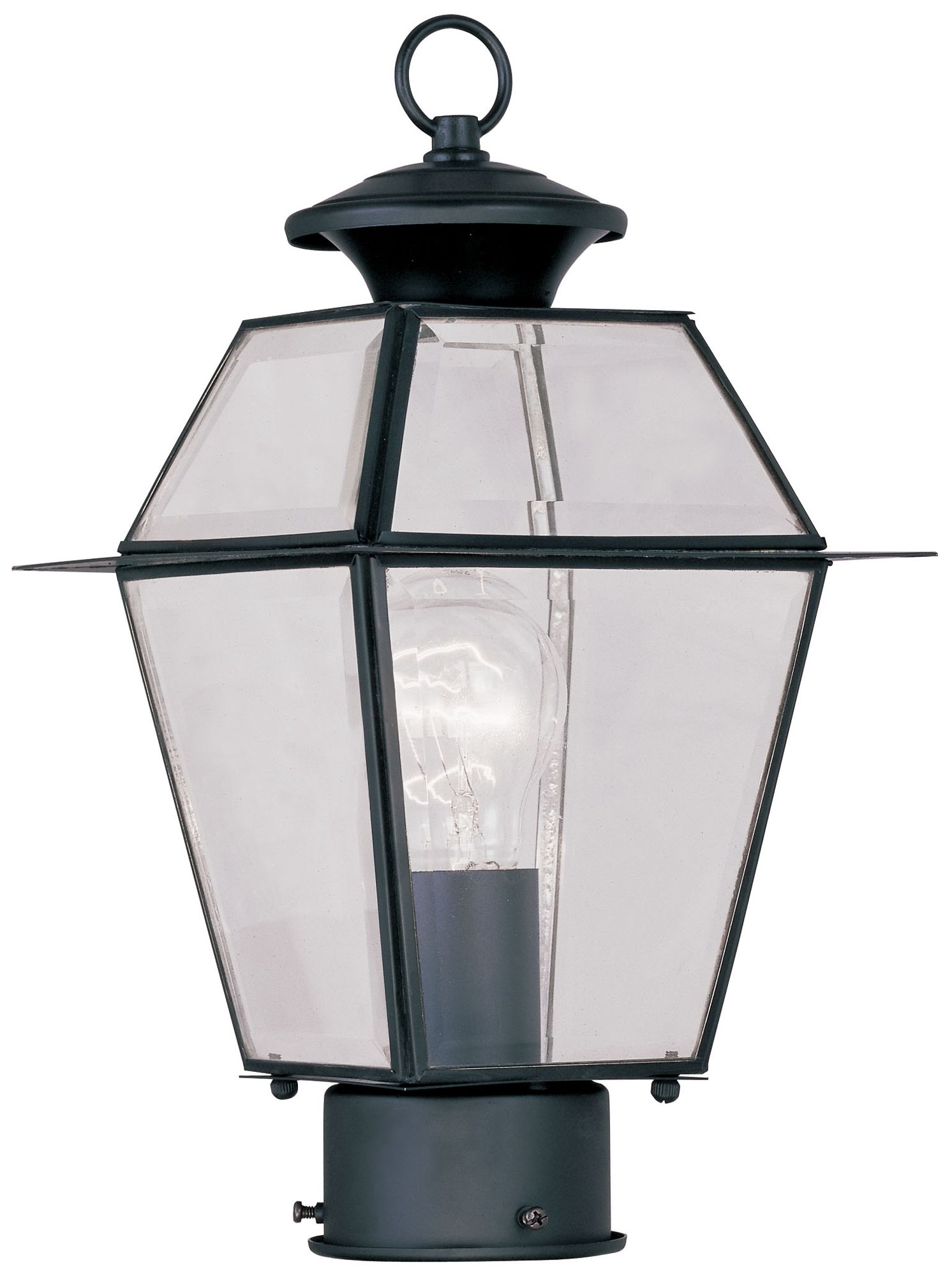 1 Light Black Outdoor Post Top Lantern