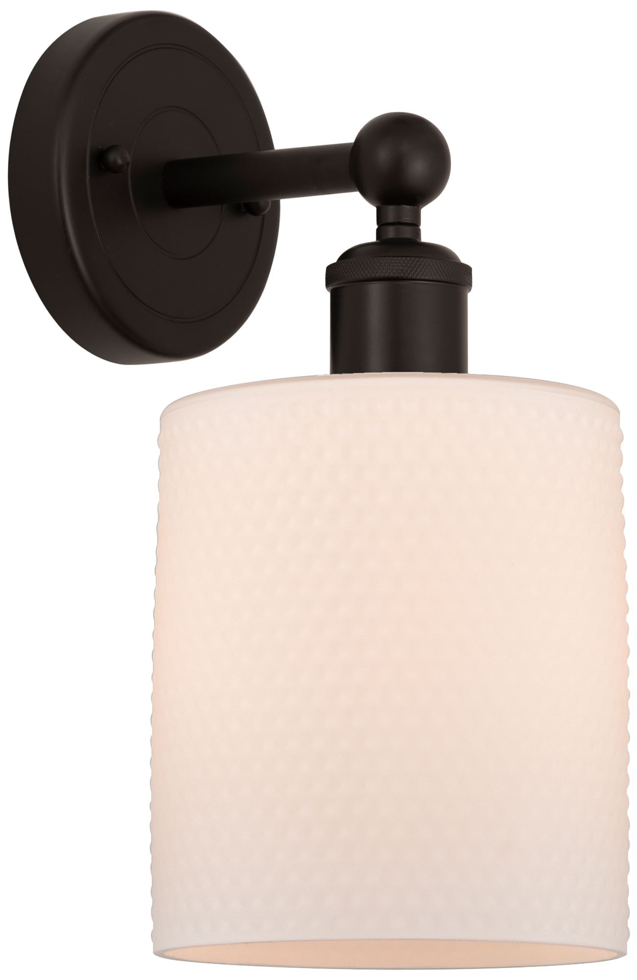 Edison Cobbleskill 5" Oil Rubbed Bronze Sconce w/ Matte White Shade