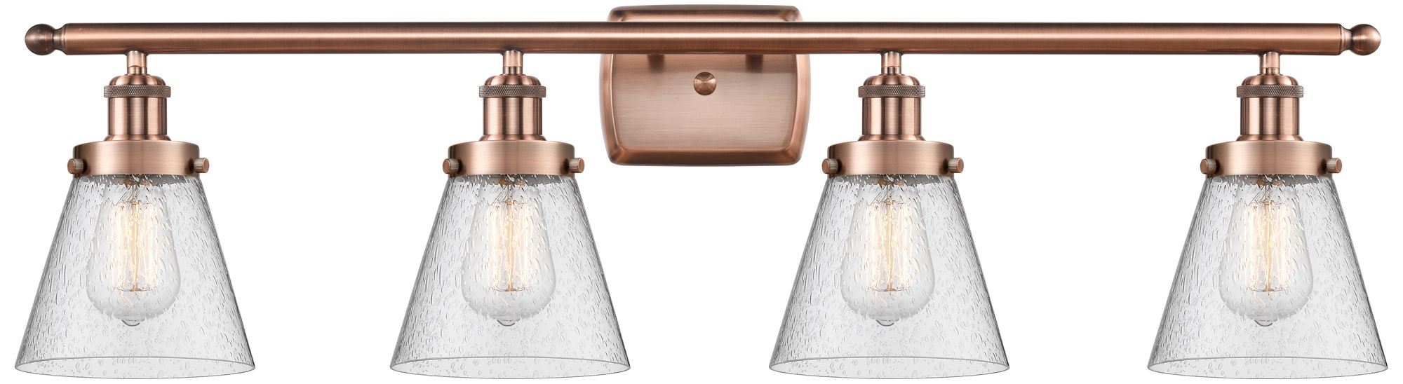 Ballston Urban Cone 6" 4 Light 36" LED Bath Light - Copper - Seed