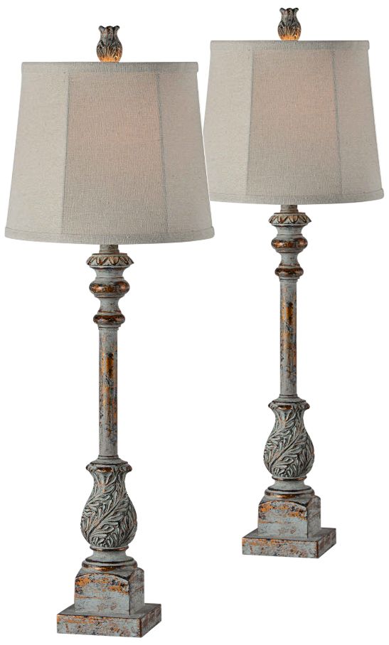 Forty West Tilly Blue And Gold Buffet Table Lamps Set of 2