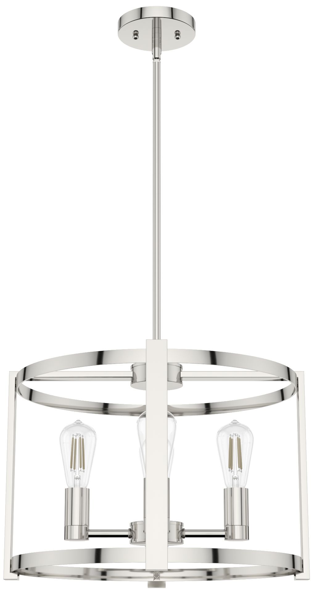 Hunter Astwood Polished Nickel with Clear Glass 4 Light Chandelier Light