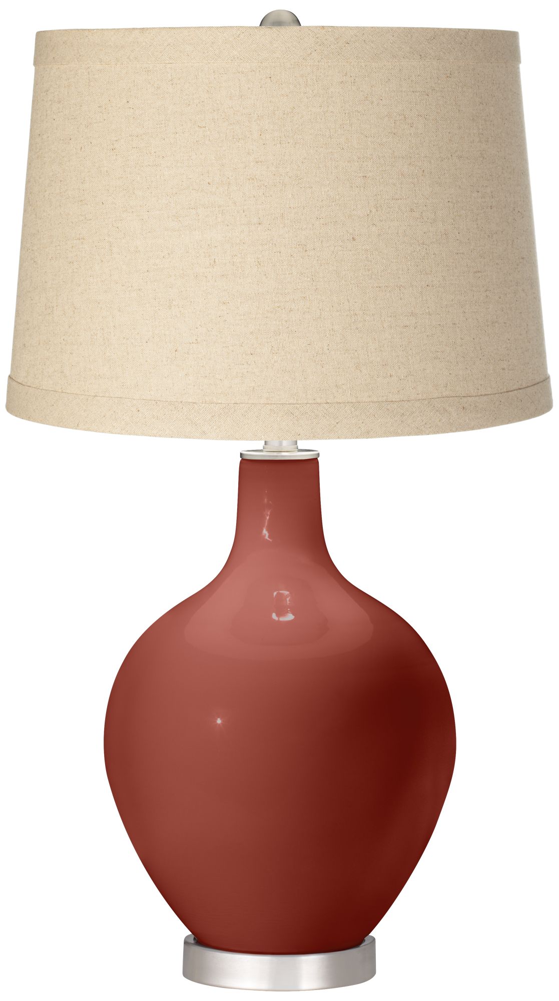 Madeira Burlap Drum Shade Ovo Table Lamp