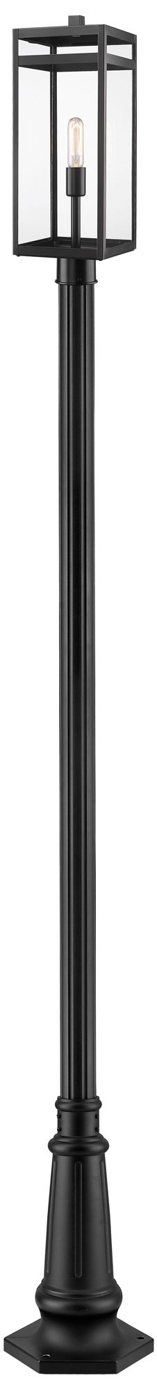 Z-Lite 1 Light Outdoor Post Mounted Fixture in Black Finish