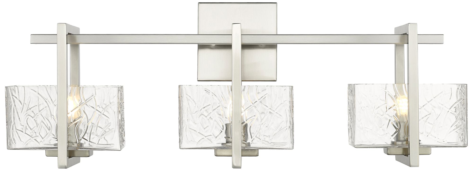 Striate 24" 3 Light Satin Nickel Bath Light w/ Clear Shade