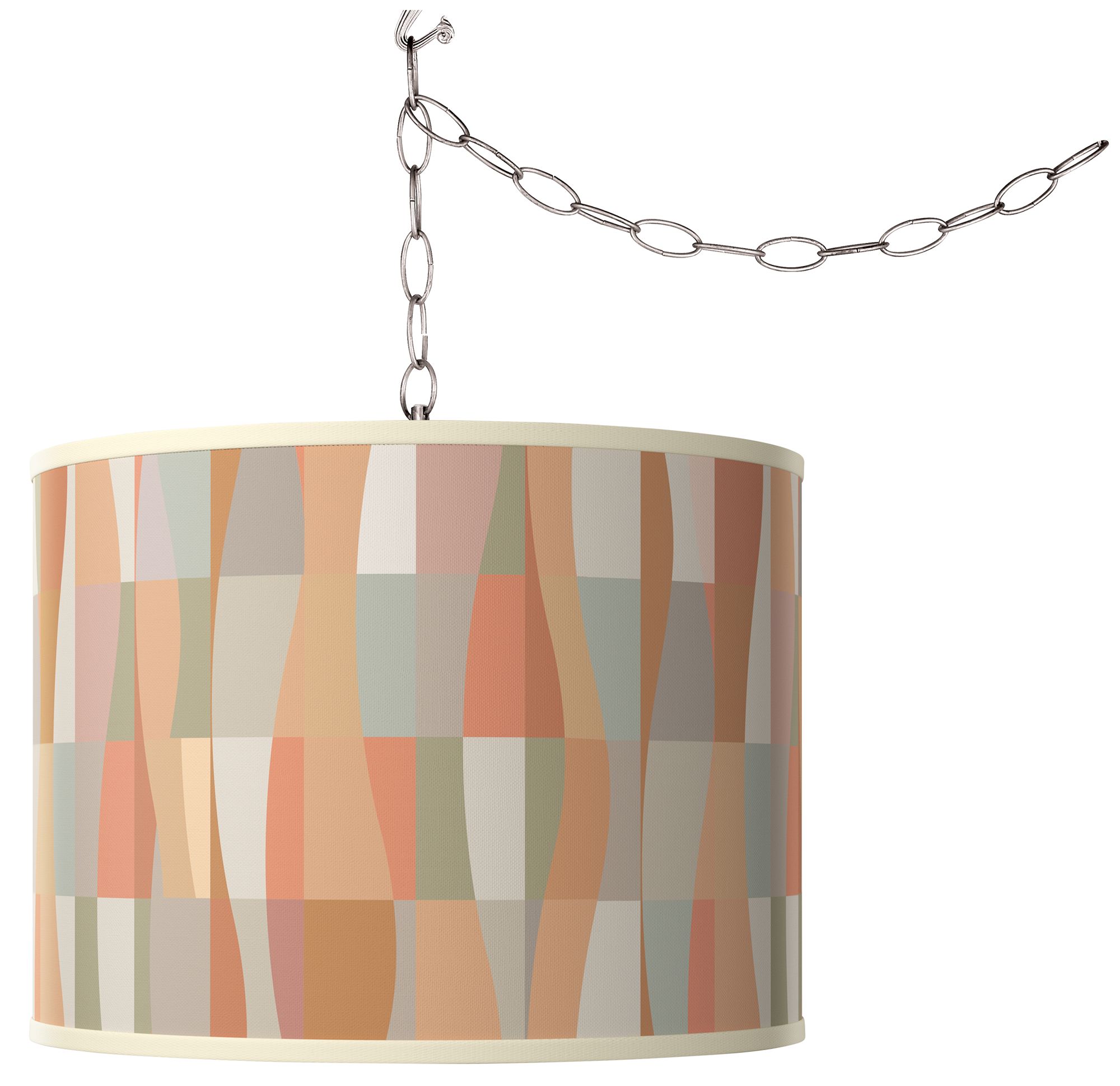 Swag Style Sedona Giclee Shade Plug-In Chandelier