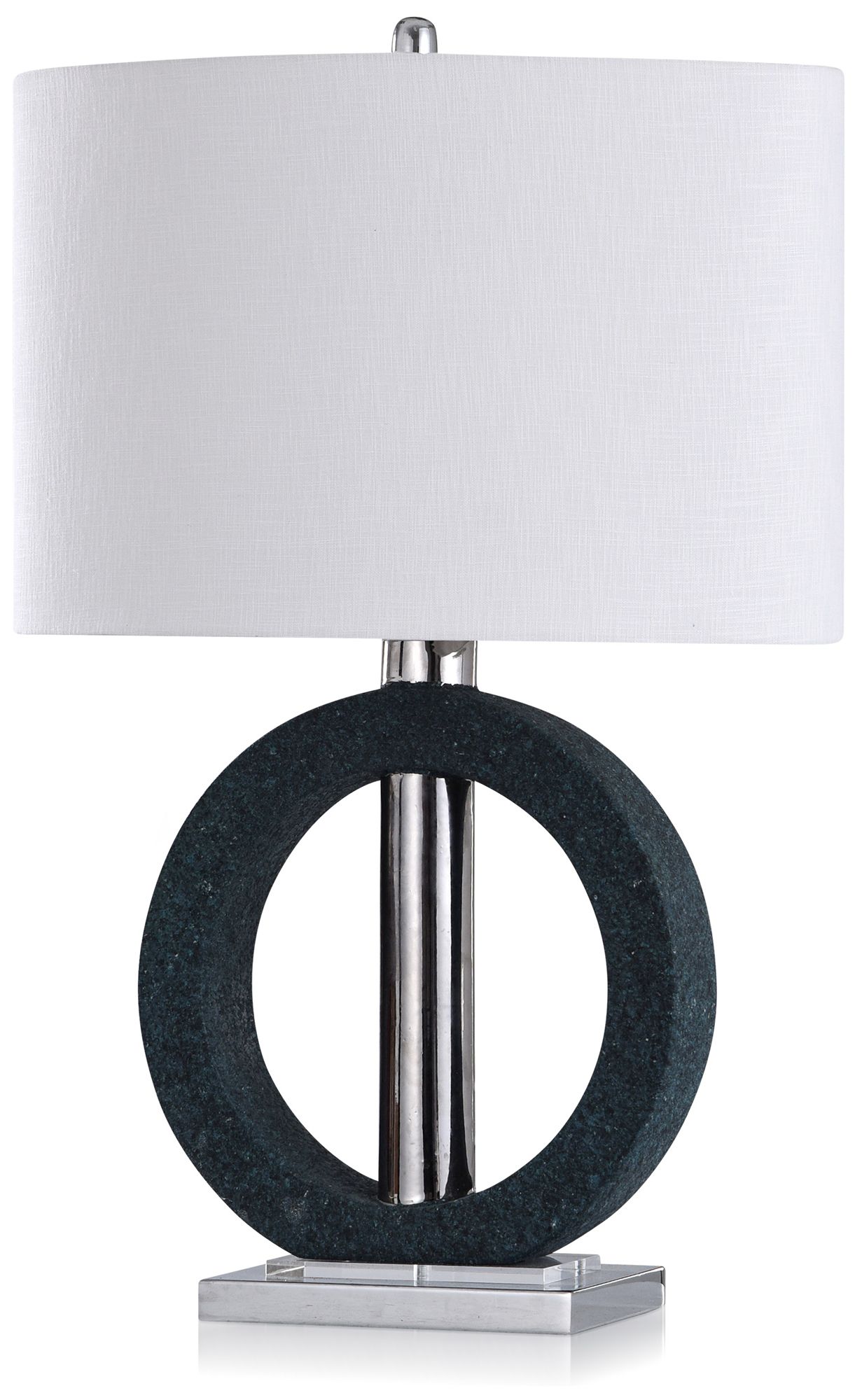 Asha - Brisbane Silver Stone Table Lamp