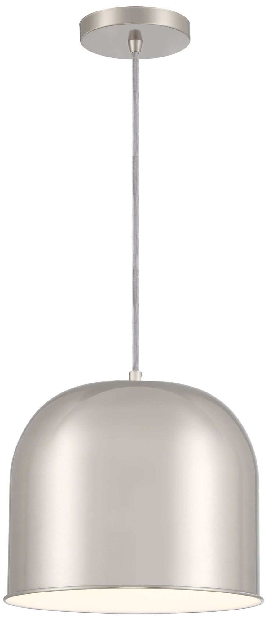 Vantage  1-Light Brushed Nickel Pendant with Brushed Nickel Metal Shade