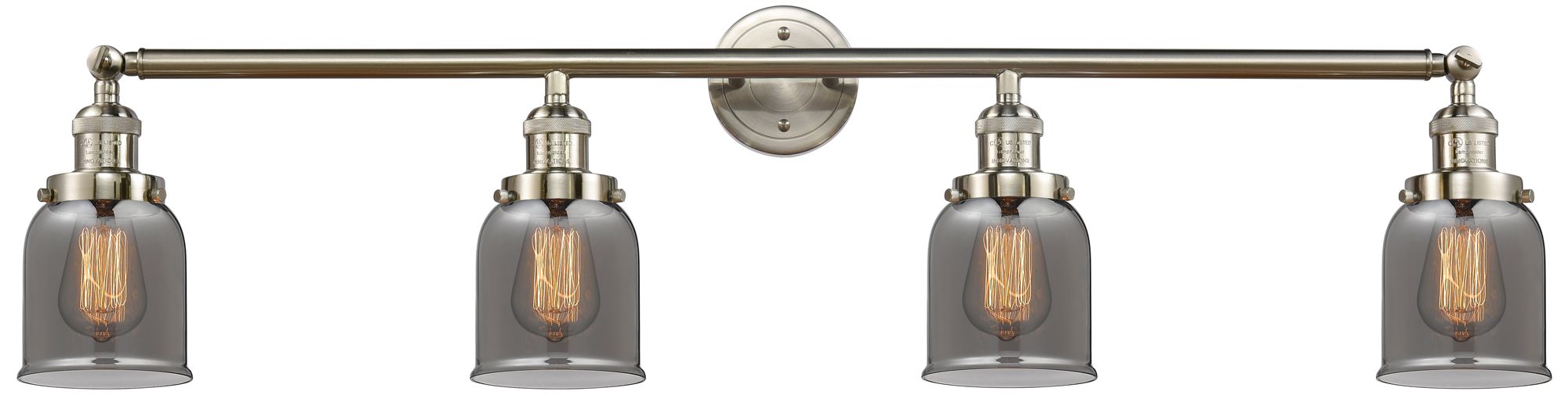 Bell 42"W 4 Light Brushed Nickel Bath Light w/ Smoke Shade