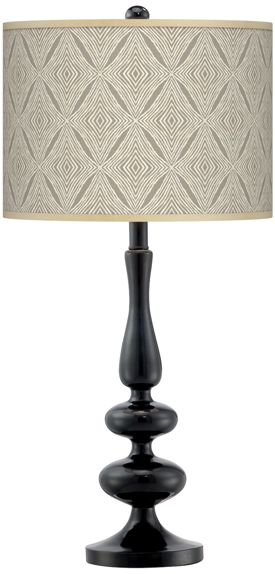 Moroccan Diamonds Giclee Paley Black Table Lamp