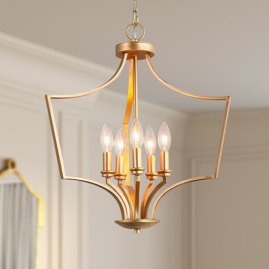 Kendall 19" Wide Gold 5-Light Chandelier