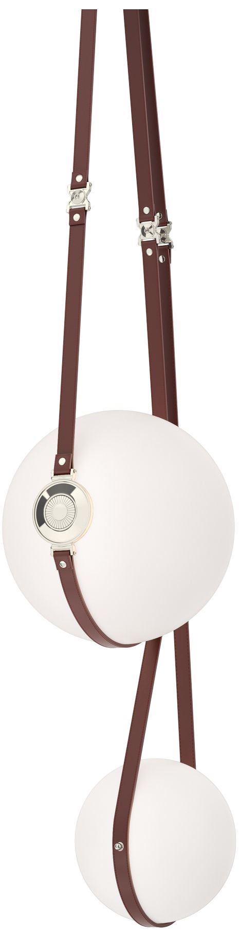 Derby 18.2"W Polished Nickel Multi LED Pendant w/ Brown Straps