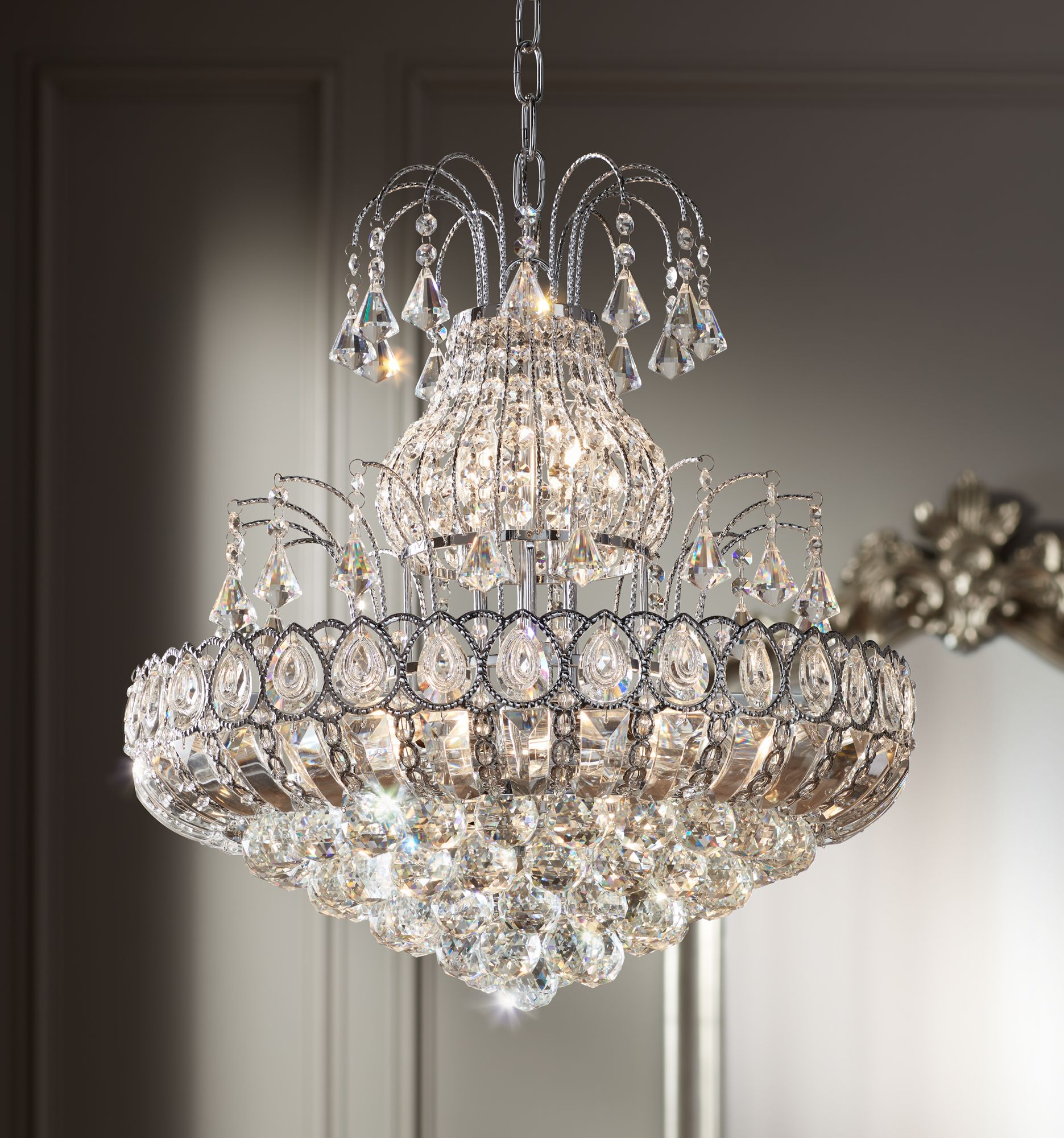 Calylah 21 1/2" Wide Chrome and Crystal Chandelier
