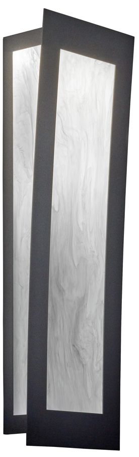 Eo 24" High Dark Iron and White Swirl ADA Sconce Triac LED