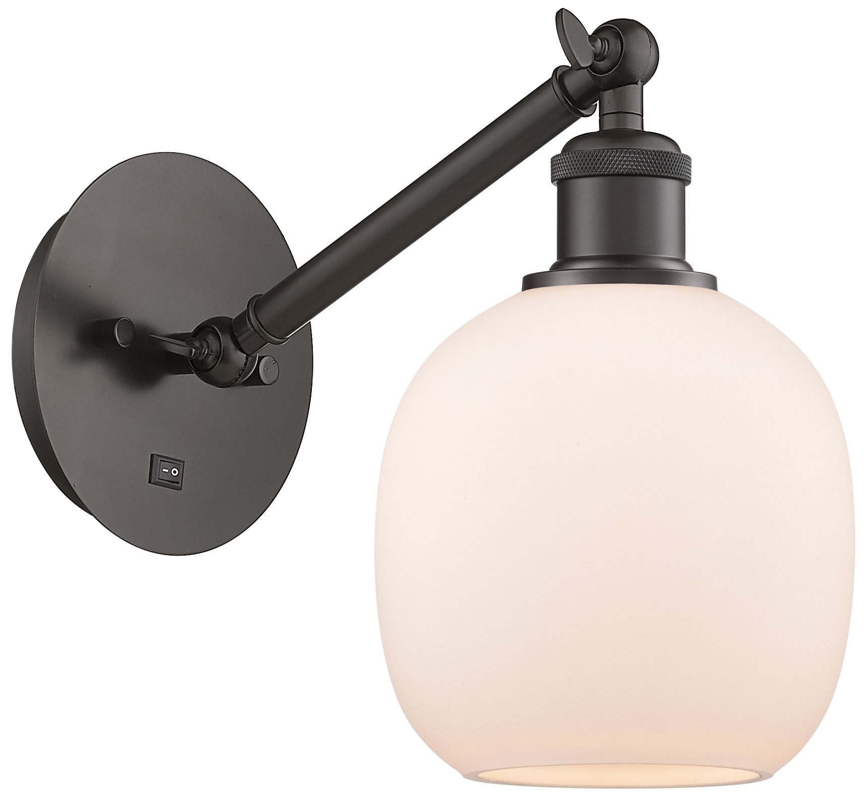 Ballston Belfast 6" LED Sconce - Bronze Finish - Matte White Shade