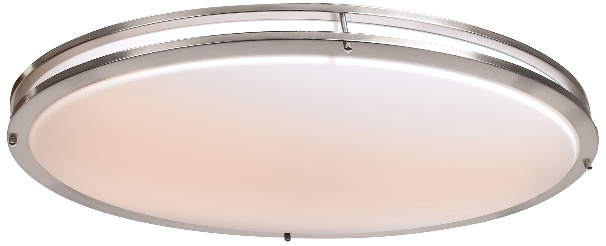 Solero - Oval LED Flush Mount - Brushed Steel - Acrylic Lens Diffuser