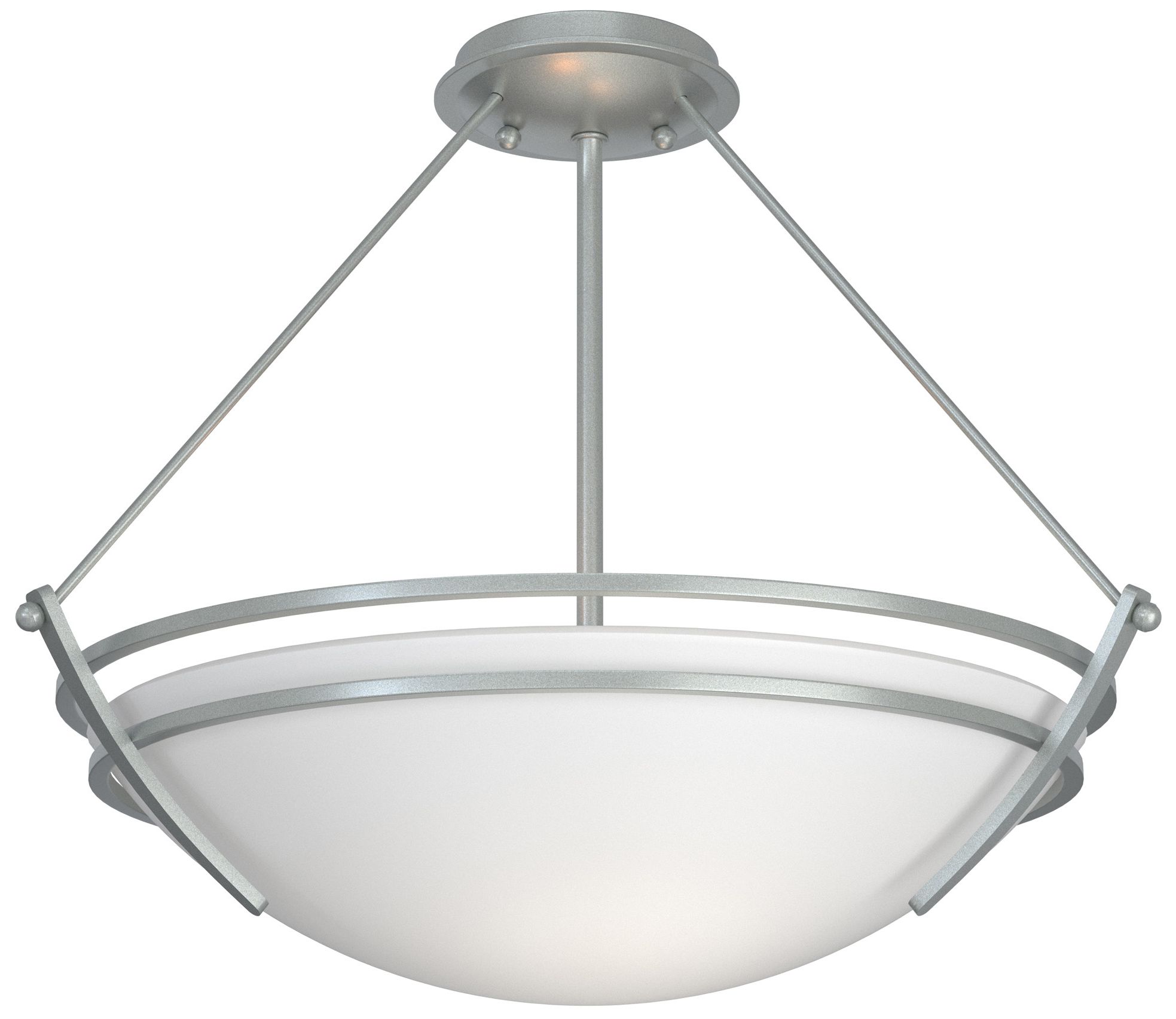 Presidio Tryne Medium Semi-Flush - Platinum - Opal Glass