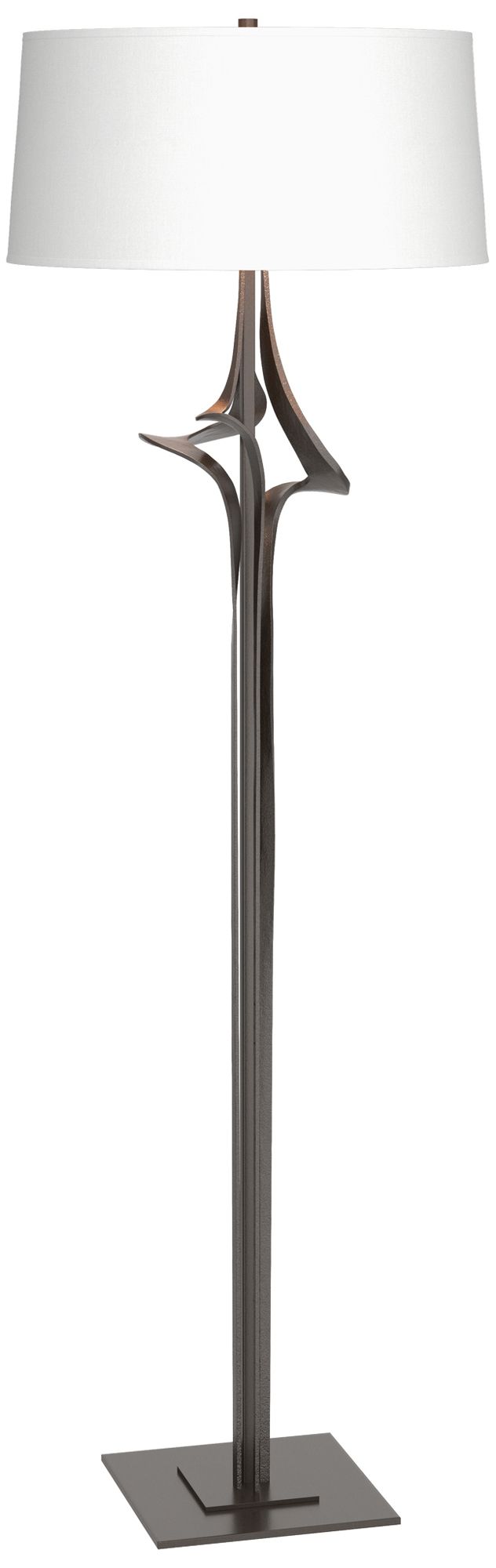 Antasia 58.6"H Oil Rubbed Bronze Floor Lamp With Natural Anna Shade