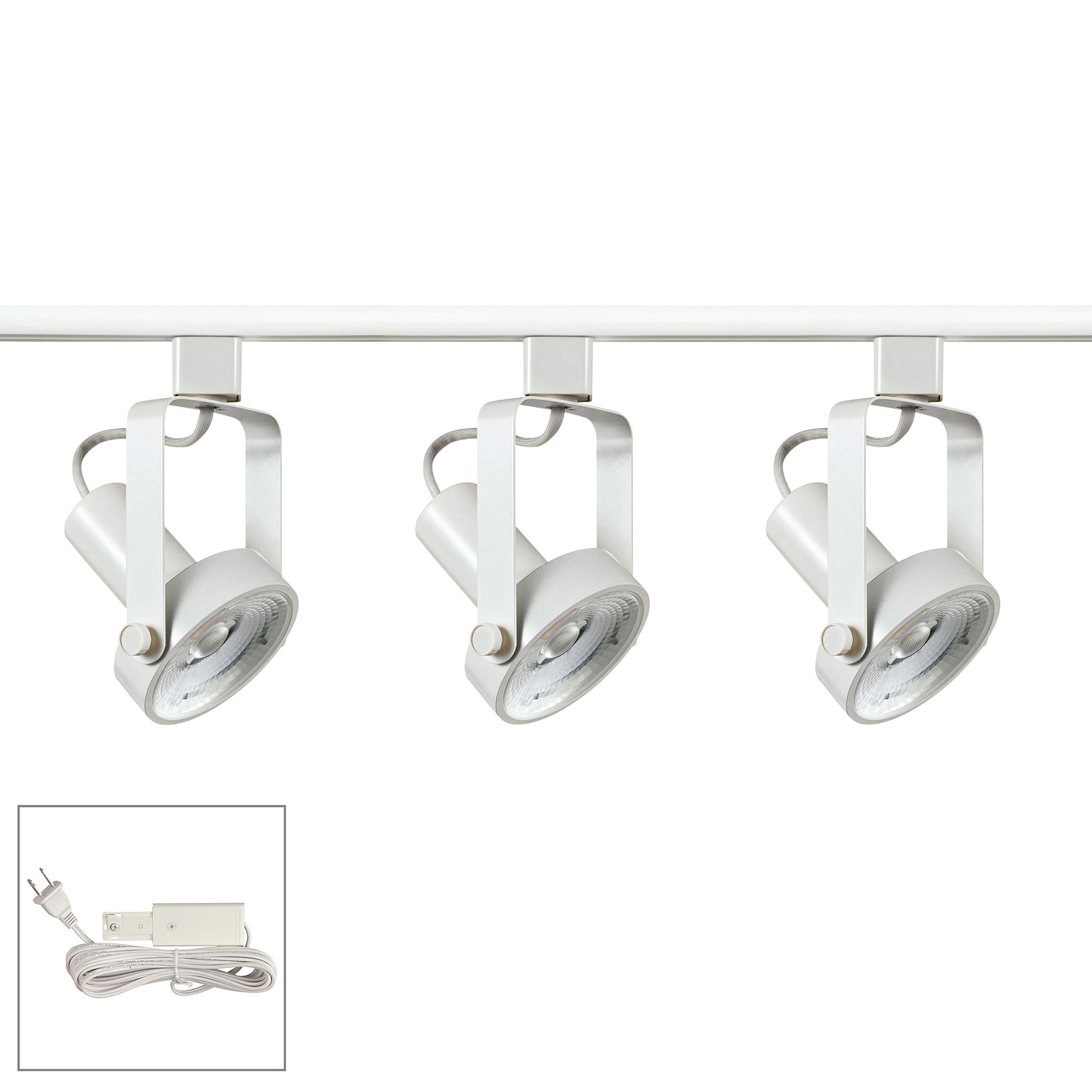 Riley 17W 3-Light White Finish LED Plug-In Linear Track Lighting Kit