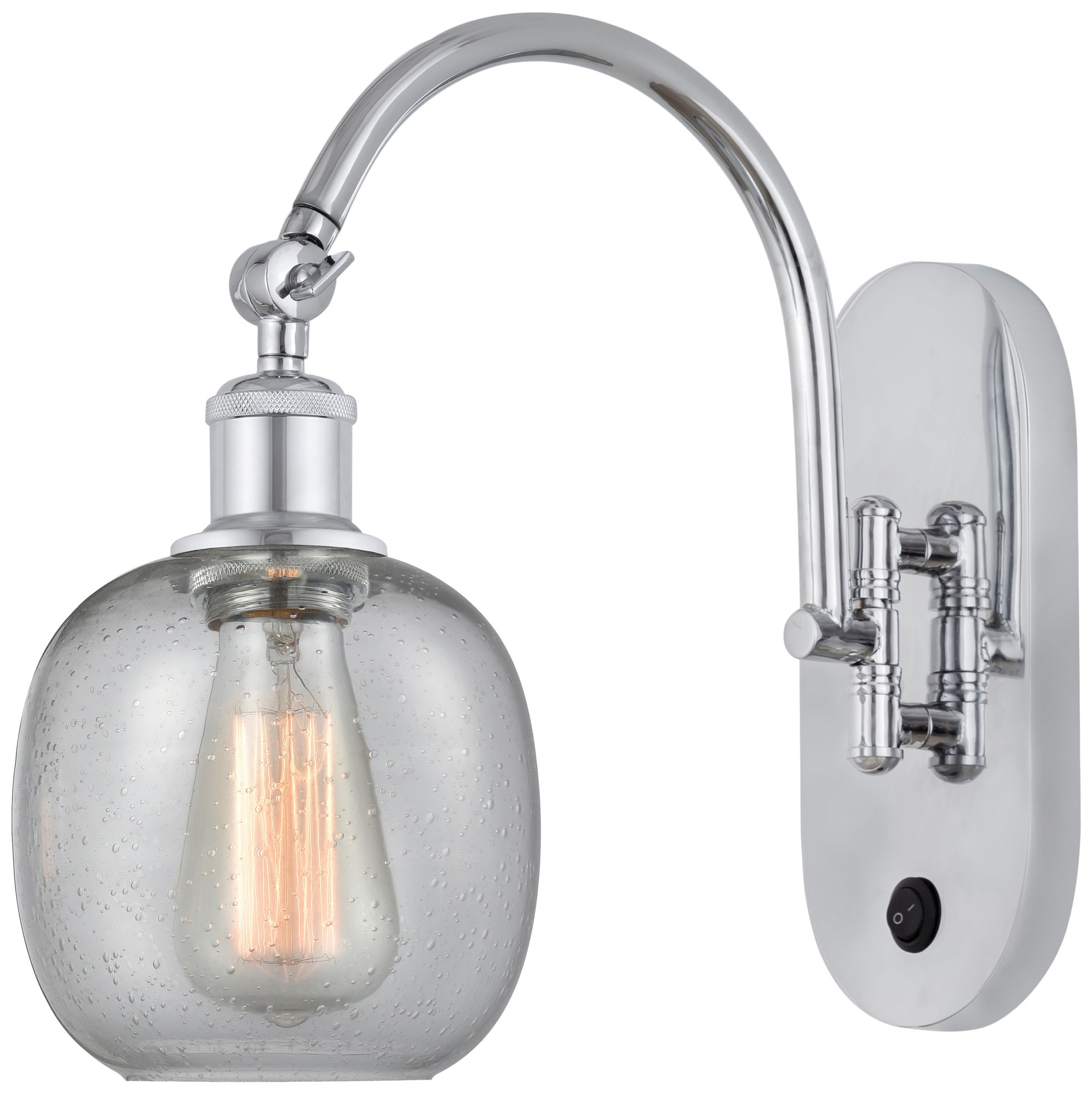 Ballston Belfast 6" LED Sconce - Chrome Finish - Seedy Shade