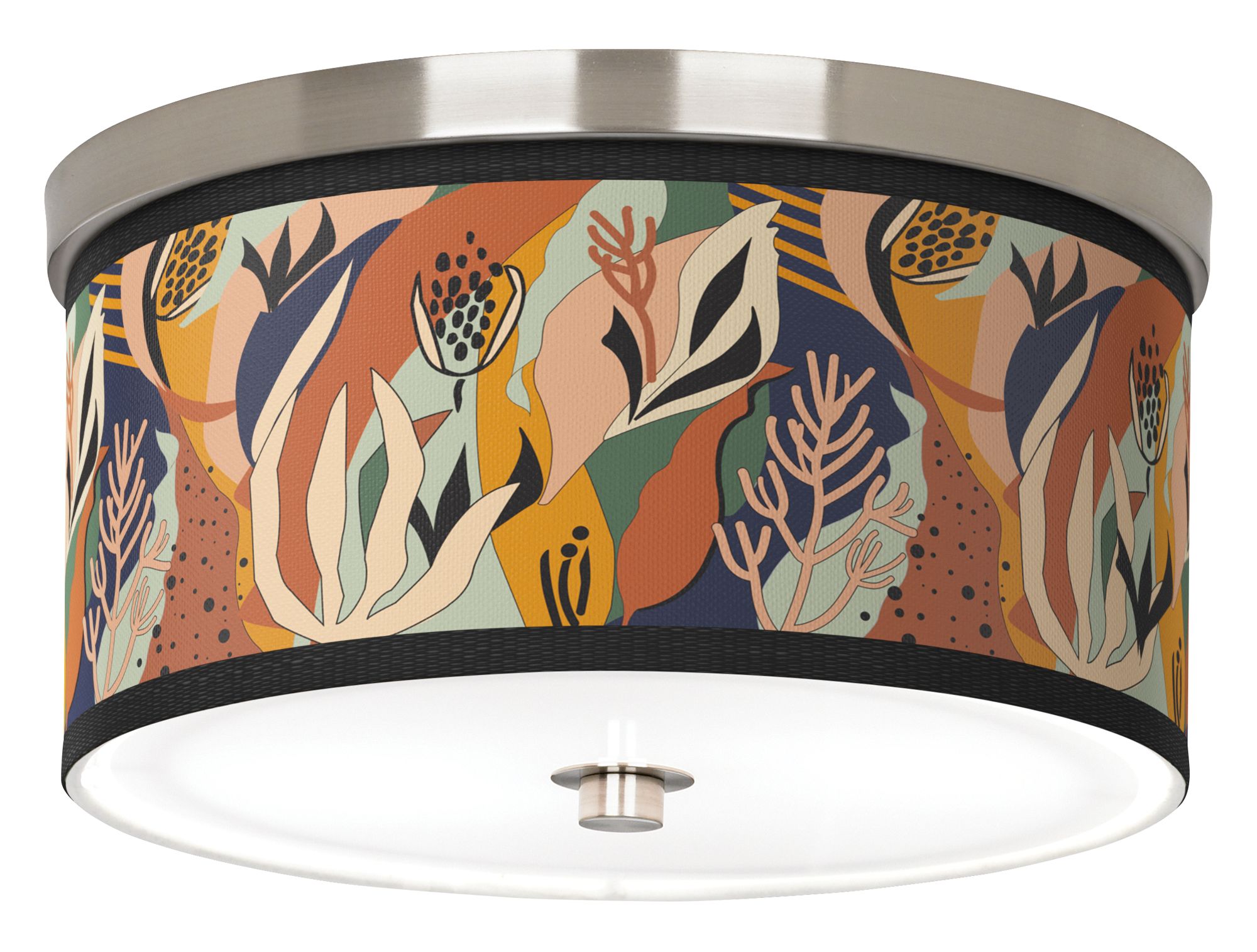 Wild Desert Giclee Nickel 10 1/4" Wide Ceiling Light