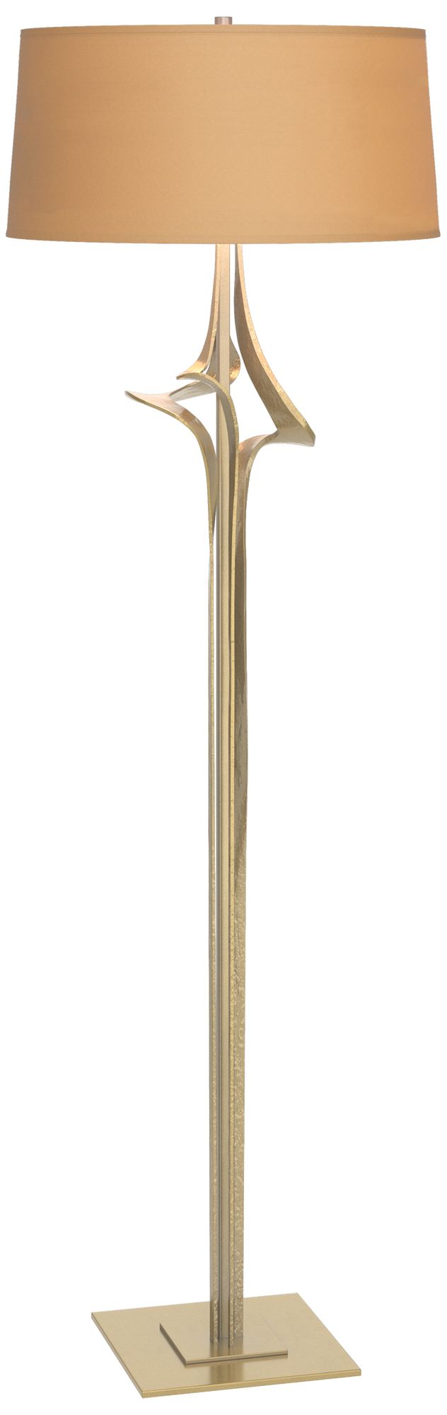 Antasia 58.6" High Modern Brass Floor Lamp With Doeskin Suede Shade