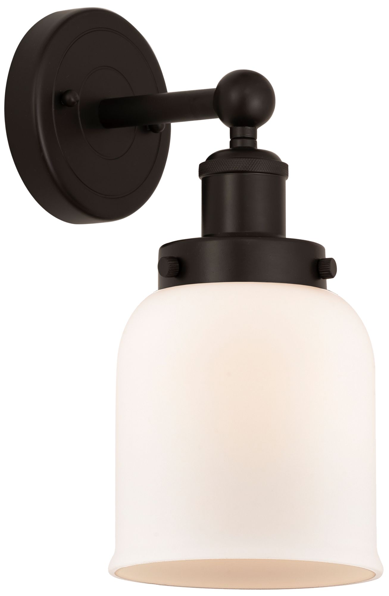 Edison Small Bell 7" Oil Rubbed Bronze Sconce w/ Matte White Shade