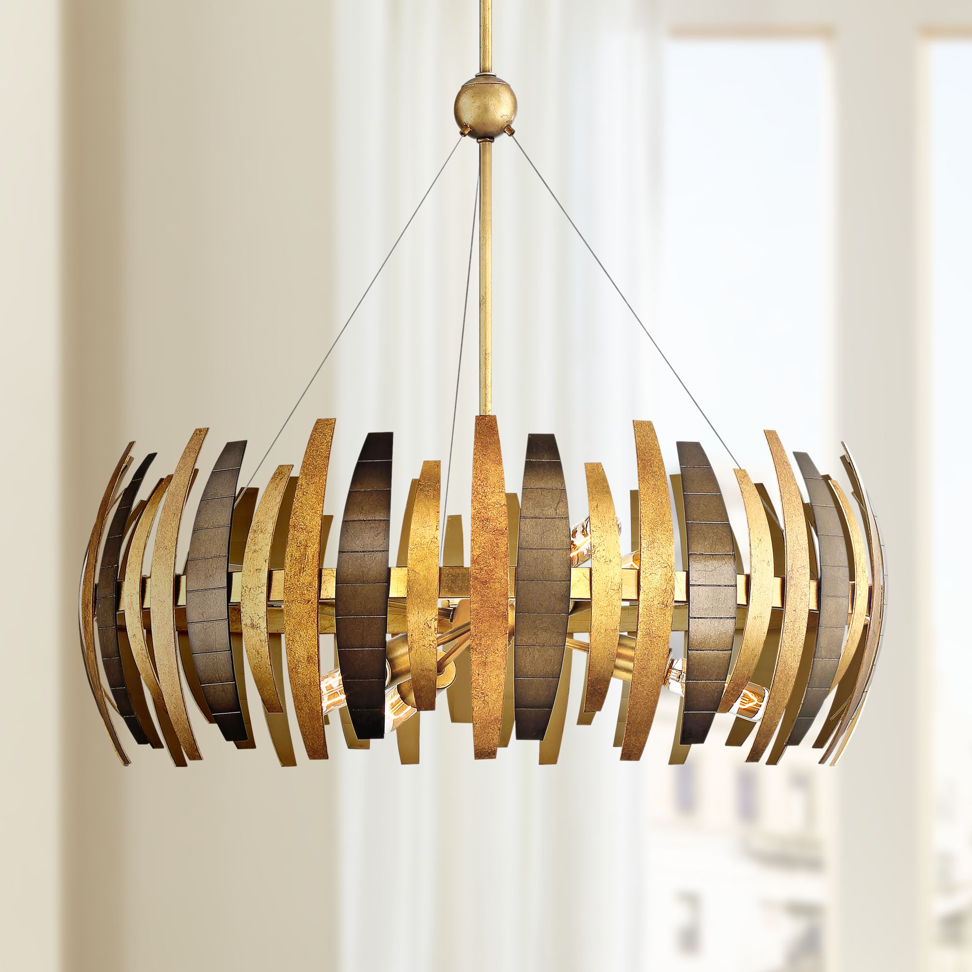 Metropolitan Manitou 28 1/2" Wide 6-Light Ardor Gold Pendant