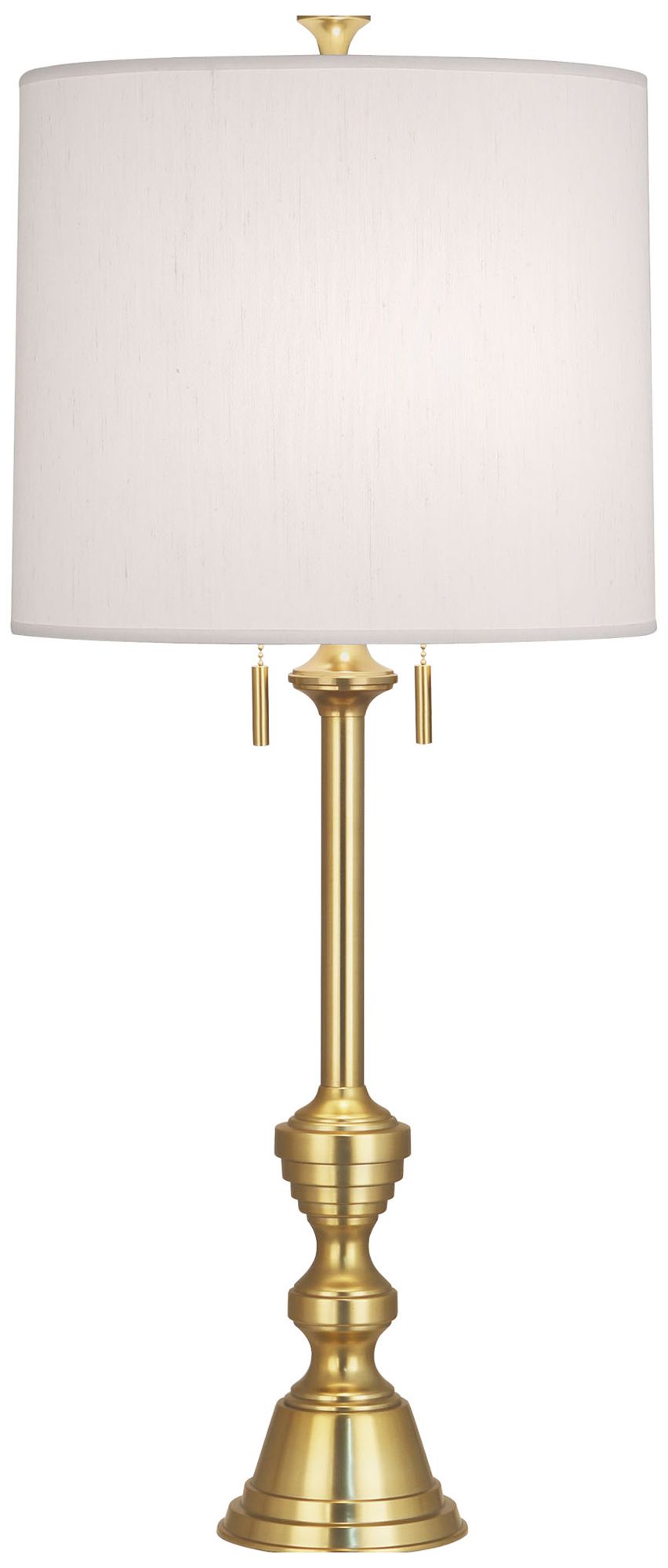 Robert Abbey Arthur Table Lamp Modern Brass Finish with Dupioni Shade