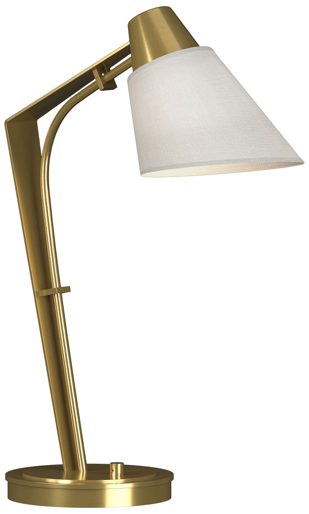 Reach 21.9" High Modern Brass Table Lamp With Natural Anna Shade