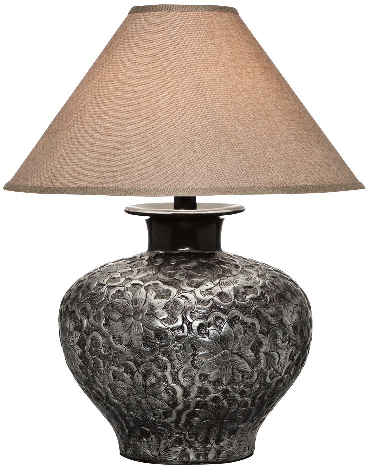 Arbon Floral Silver Table Lamp