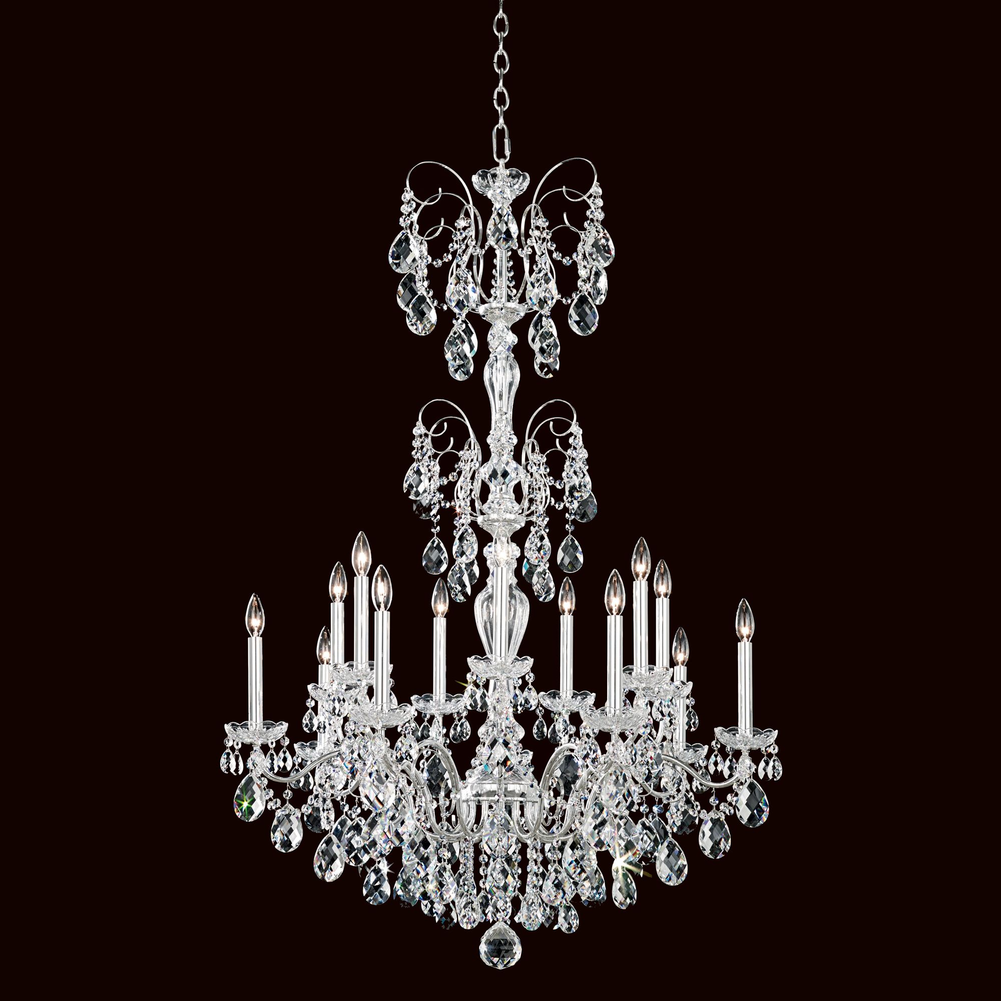 Schonbek Sonatina 35" Wide Silver Crystal Chandelier