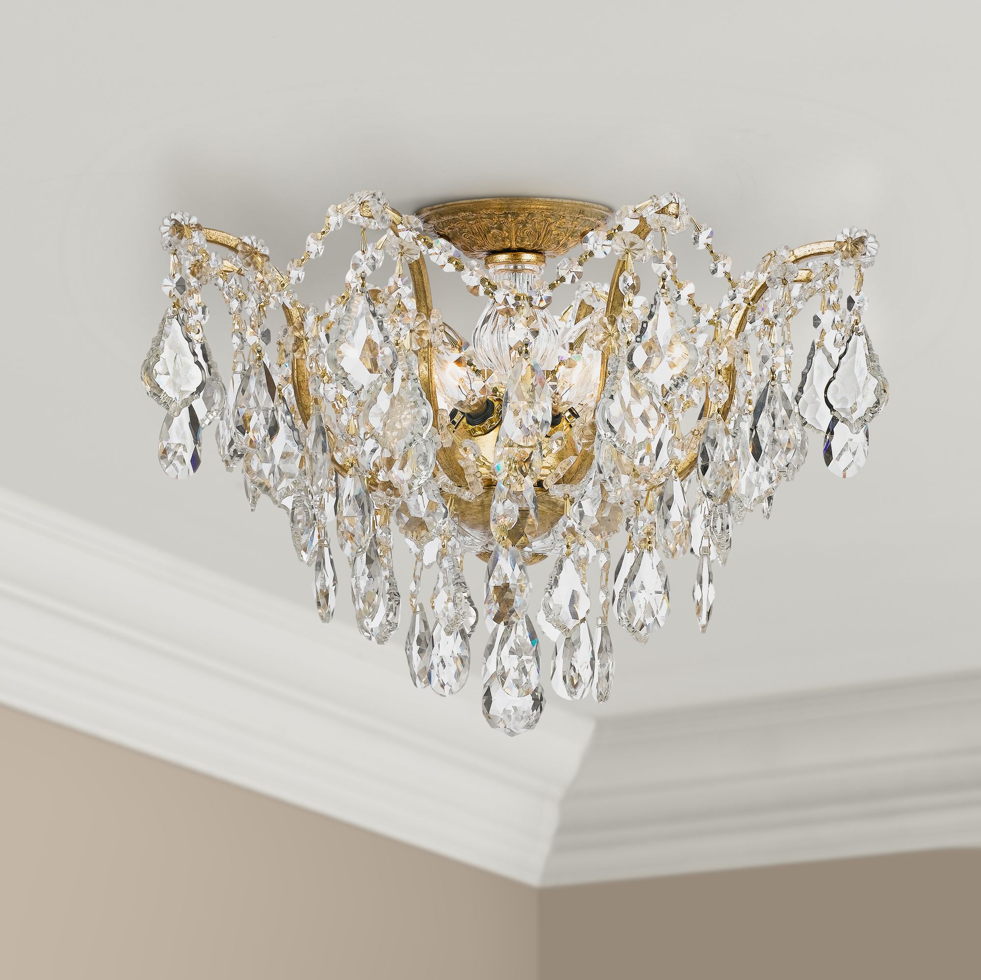 Crystorama Filmore 19" Wide Antique Gold Ceiling Light