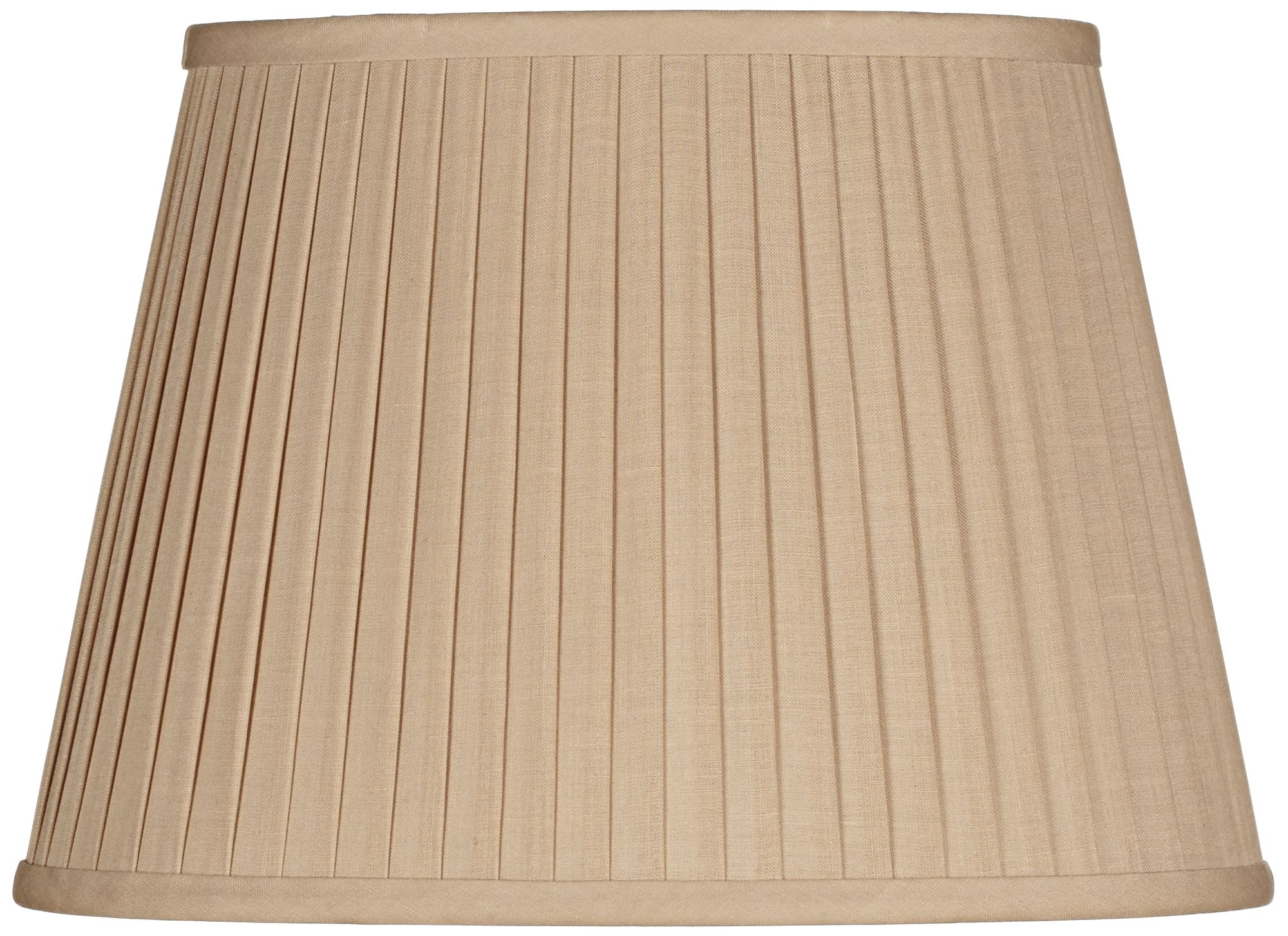 Beige Knife Pleat Oval Linen Shade 10/7x14/10x10 (Spider)