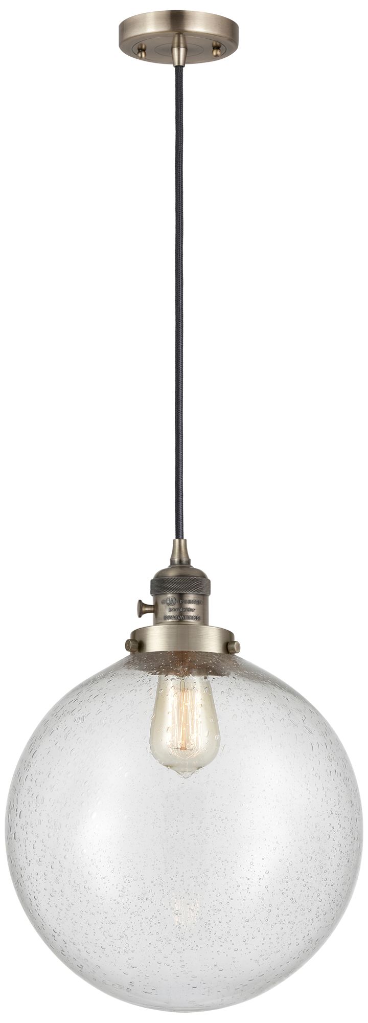 Franklin Restoration Beacon 12" Mini Pendant - Antique Brass - Seedy S