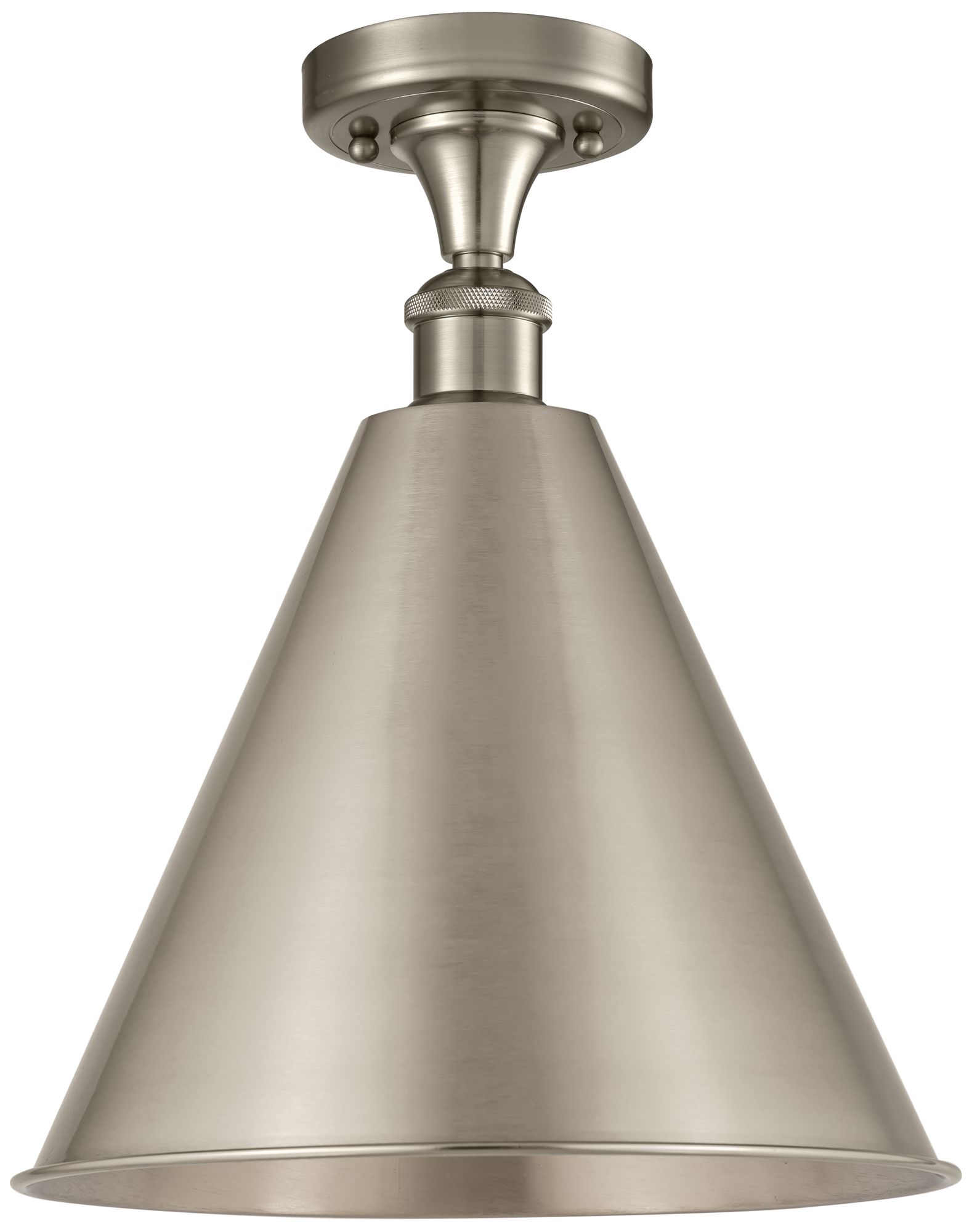 Ballston Cone  16" Semi-Flush Mount - Satin Nickel - Satin Nickel