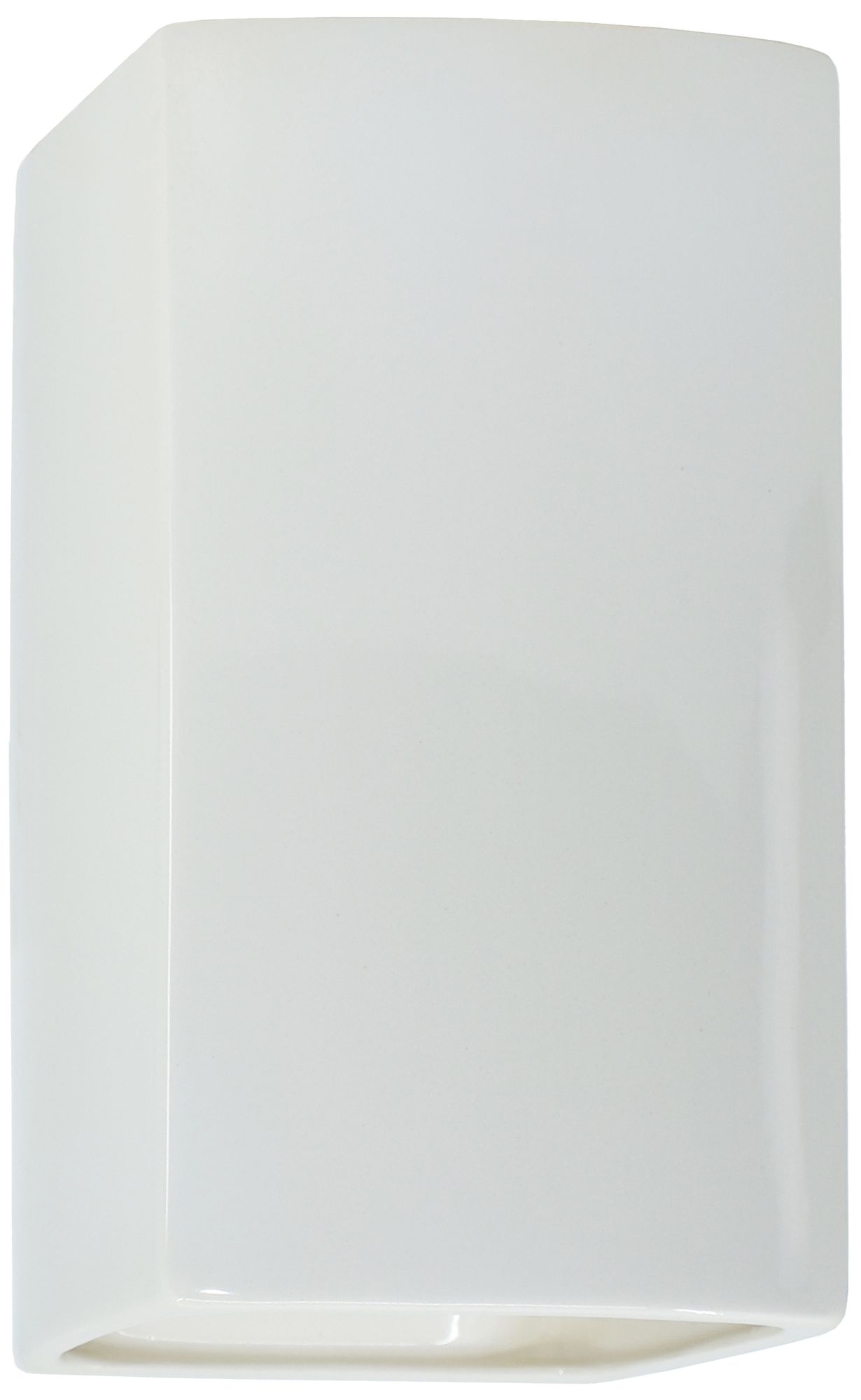 13.5" Ceramic Rectangle ADA Closed Top Gloss White LED Sconce