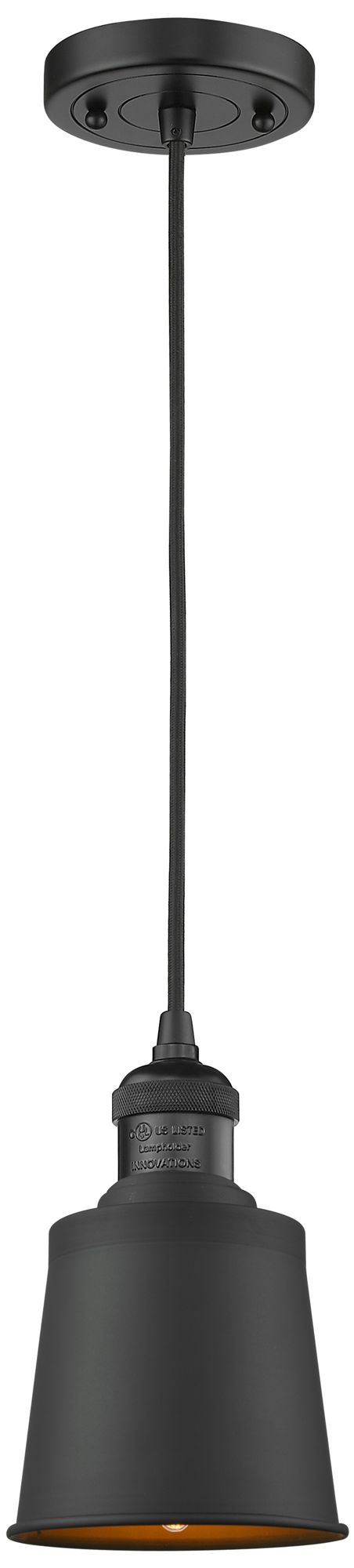 Addison 5" LED Mini Pendant - Matte Black - Matte Black Shade