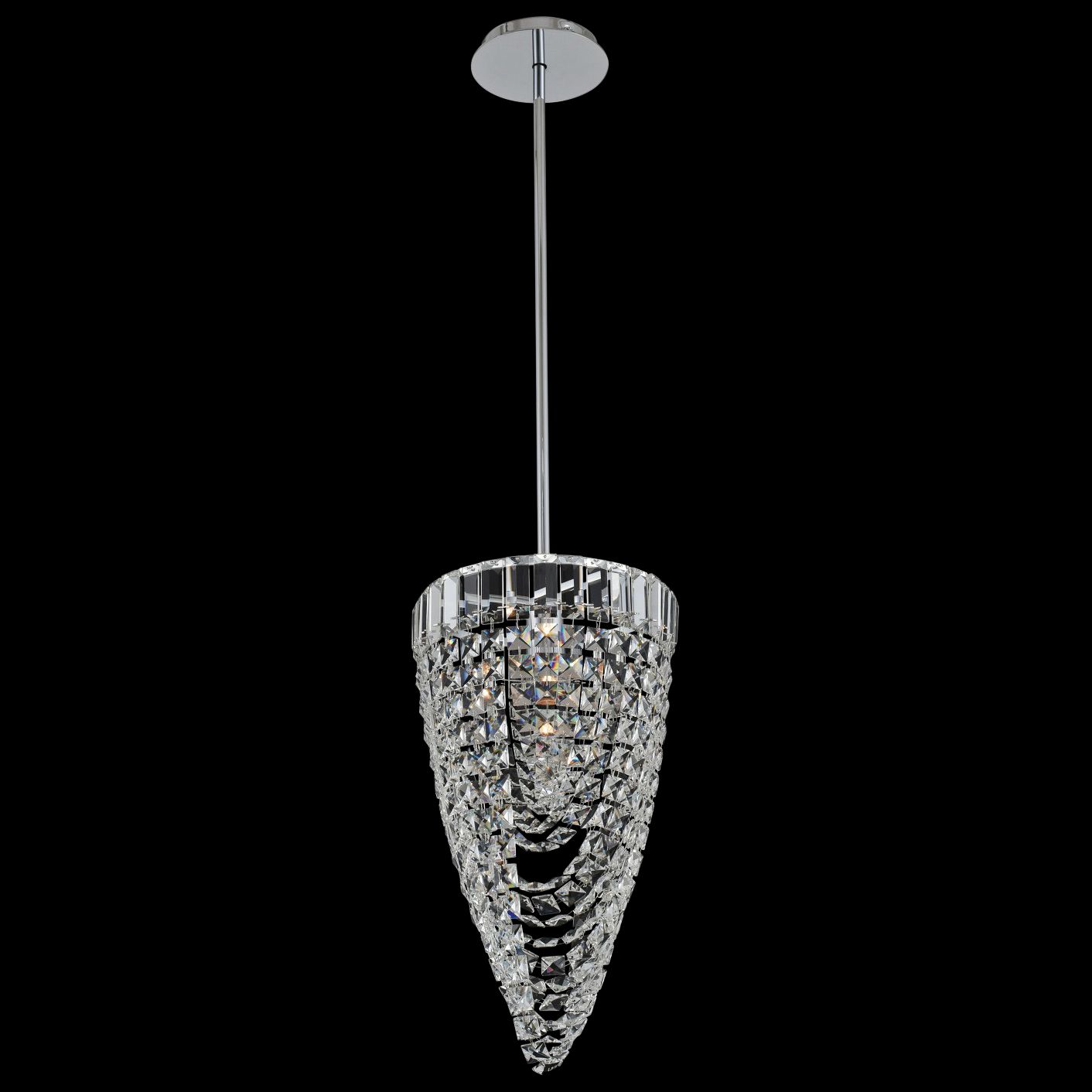 Allegri Mira 10" Wide Polished Chrome Crystal Mini Pendant