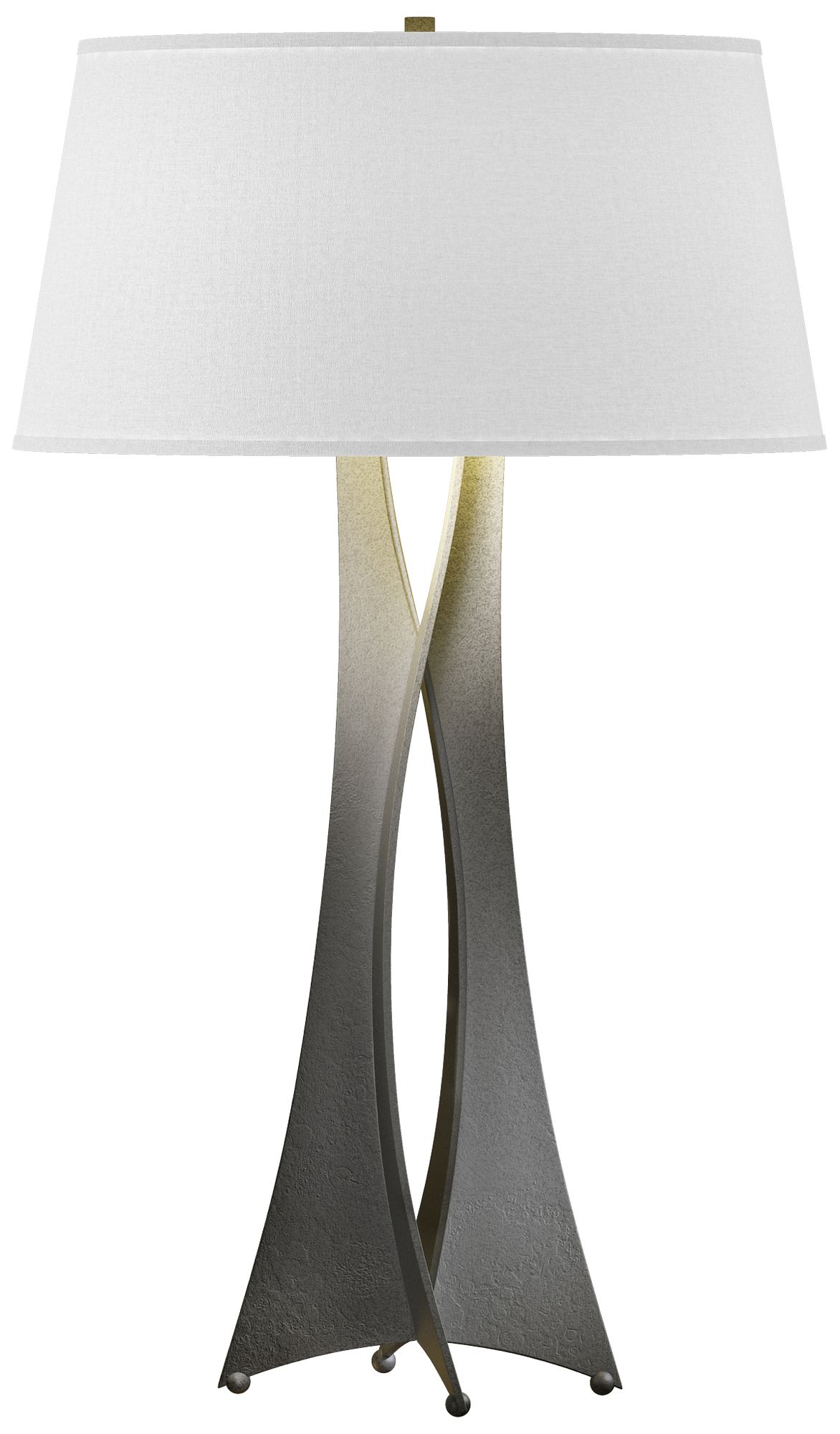 Moreau 33.4" High Tall Natural Iron Table Lamp With Light Grey Shade