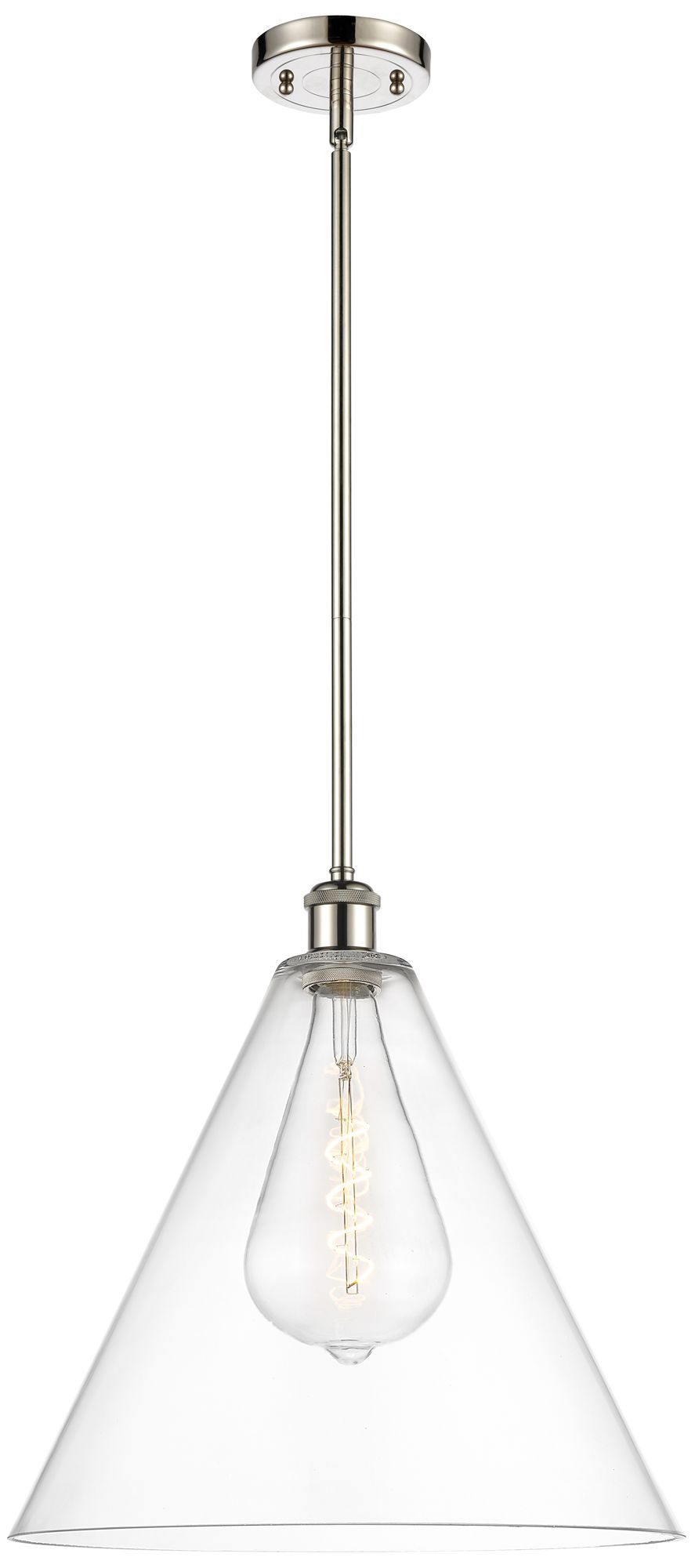 Berkshire 16" Polished Nickel Pendant With Clear Shade