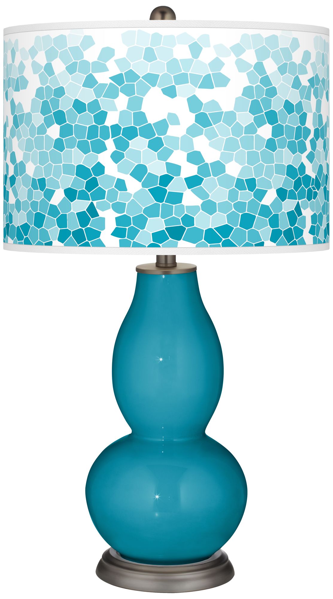 Caribbean Sea Mosaic Giclee Double Gourd Table Lamp