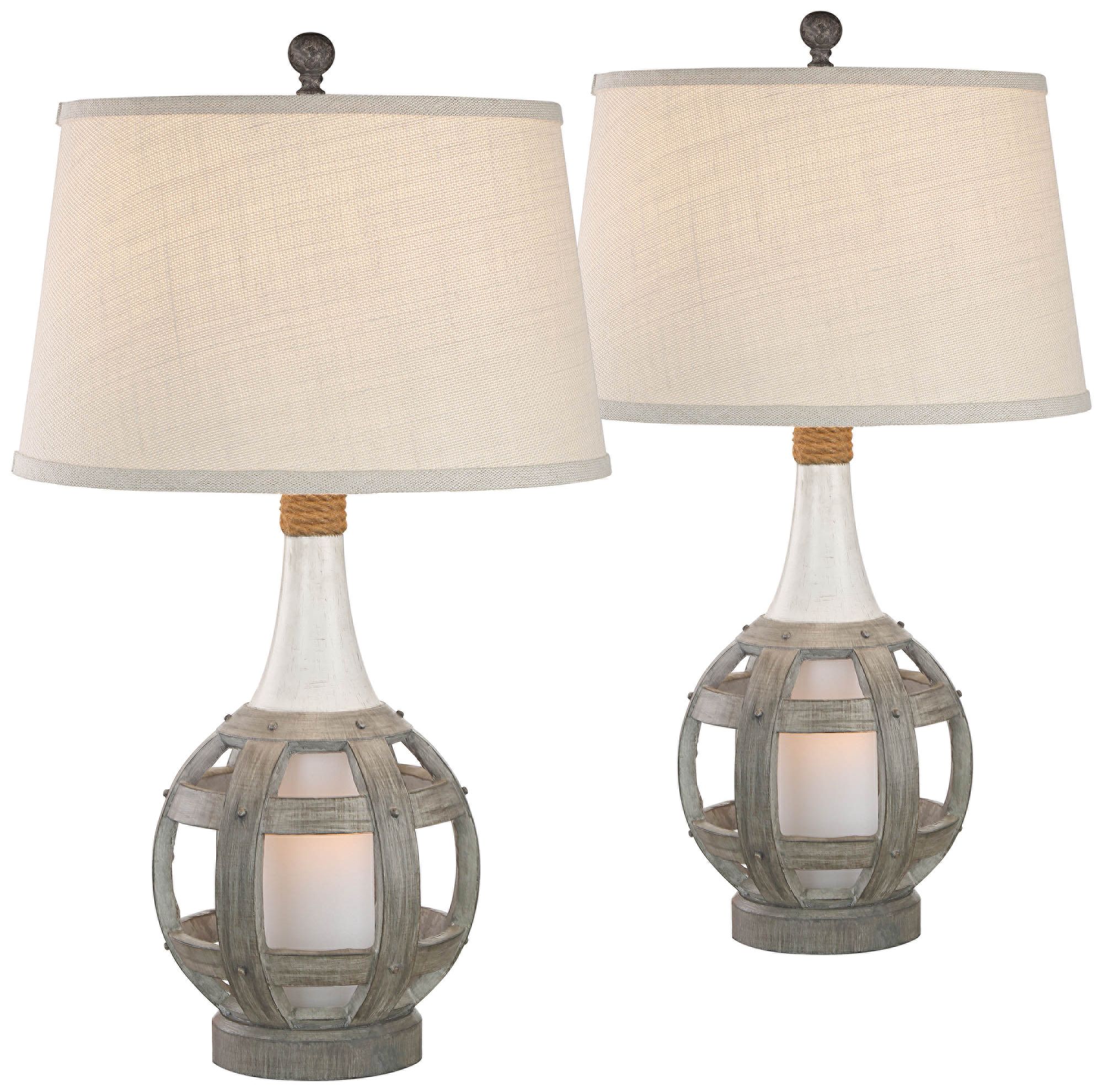 Modern Coastal Night Light Table Lamps Set of 2