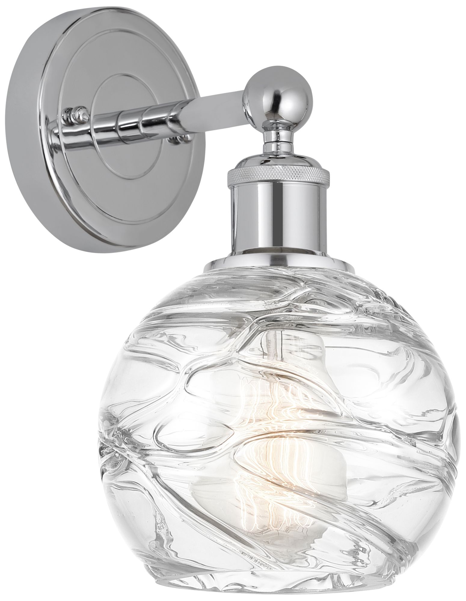 Edison Athens Deco Swirl 6" Chrome Sconce w/ Deco Swirl Shade