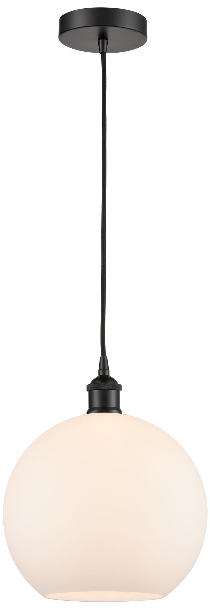 Athens 10" Matte Black Mini Pendant w/ Matte White Shade