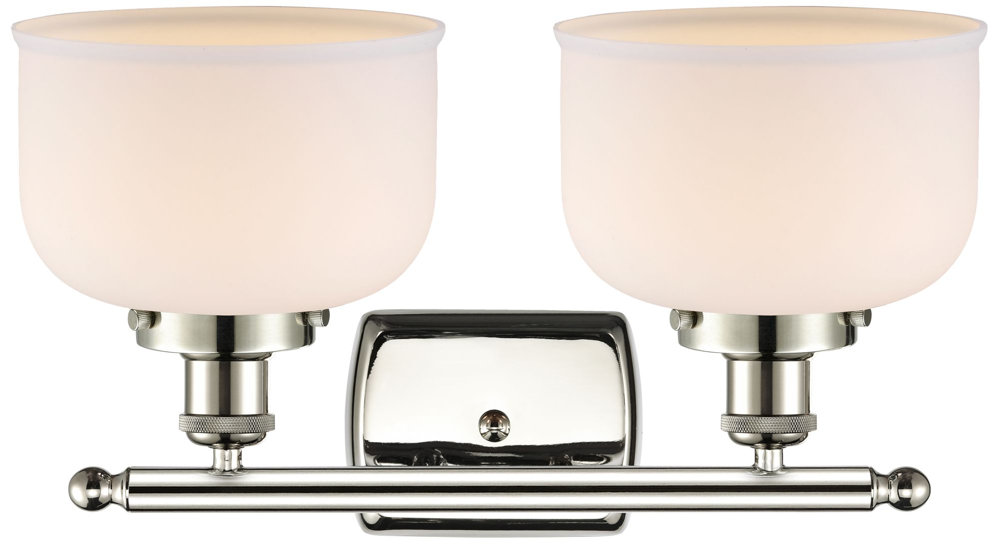 Ballston Urban Bell 18" 2 Light Nickel Bath Light w/ White Shade