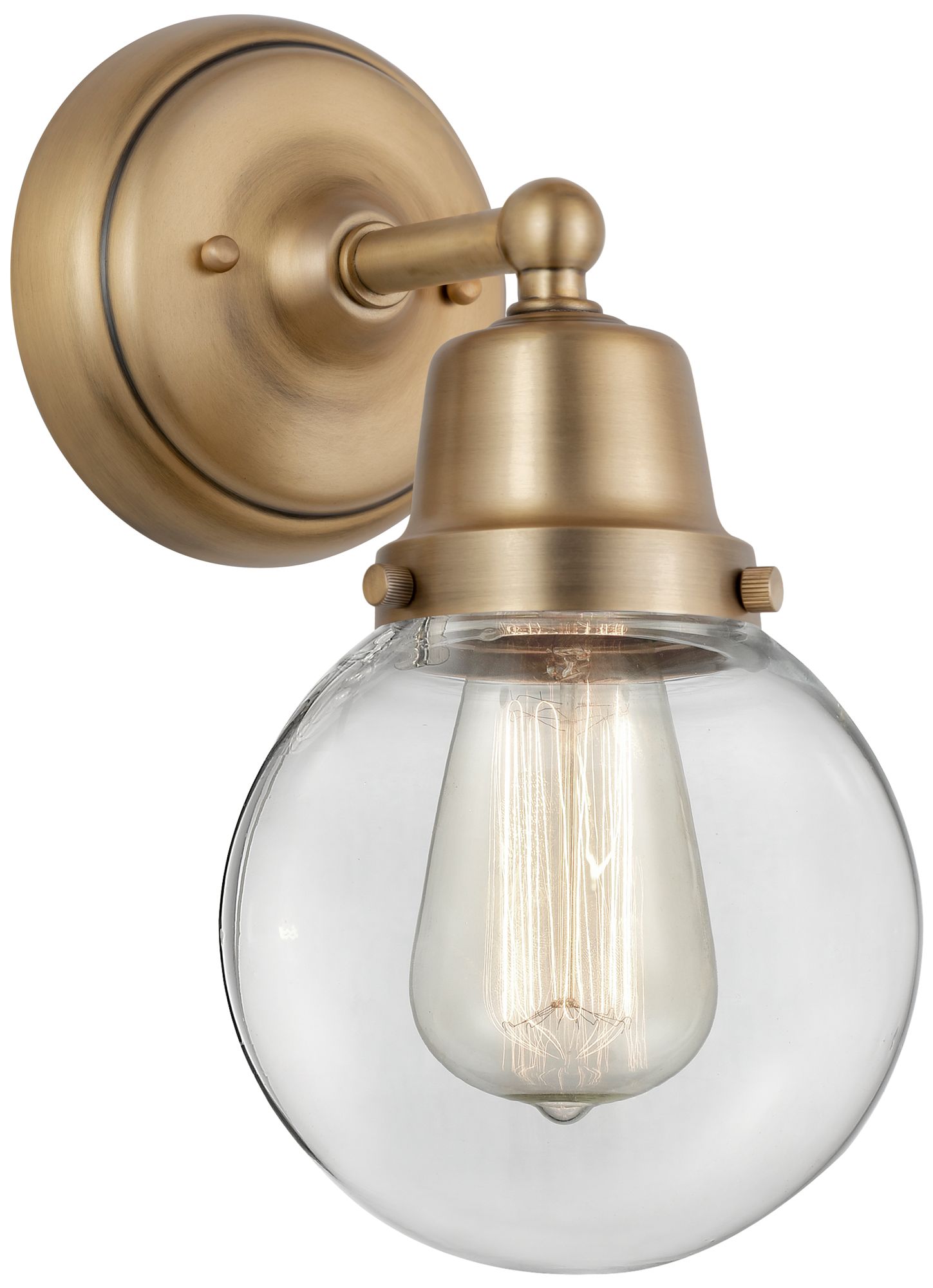 Aditi Beacon 6" Incandescent Sconce - Brass Finish - Clear Shade