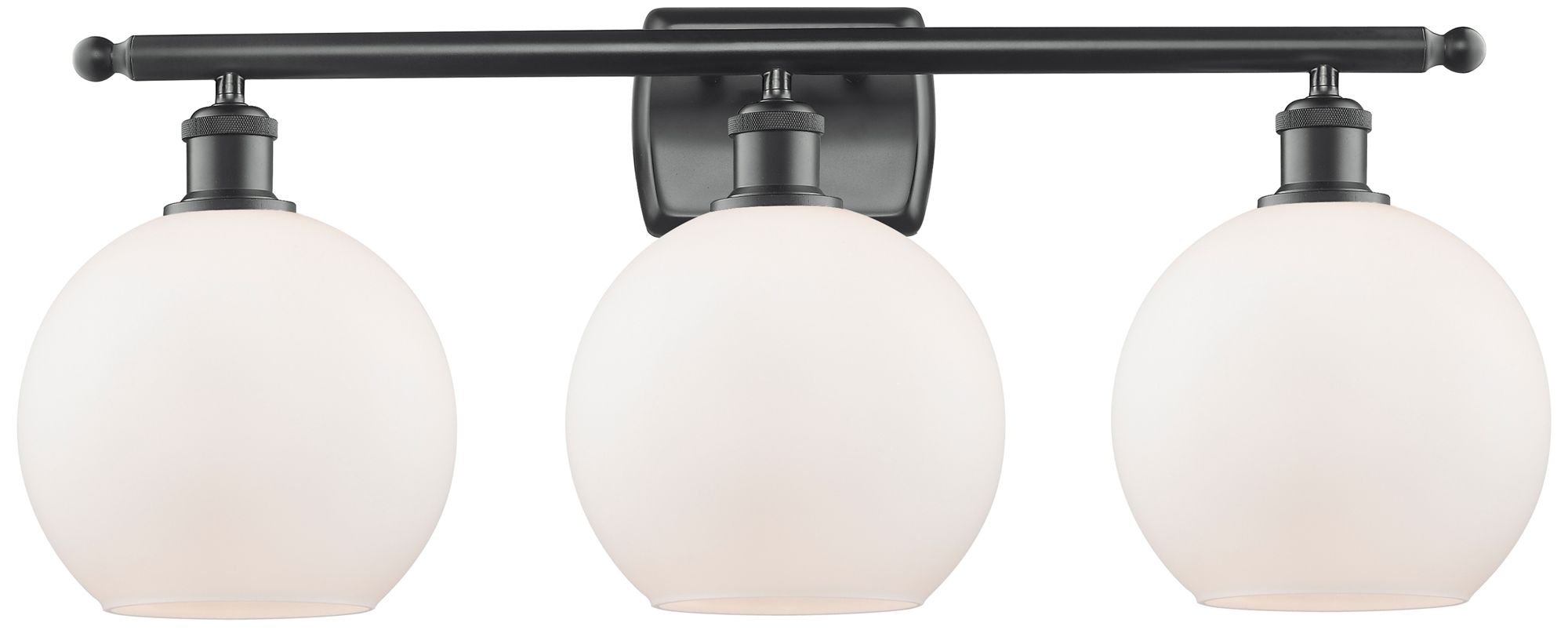 Ballston Athens 8" 3 Light 26" Bath Light - Matte Black - Matte W