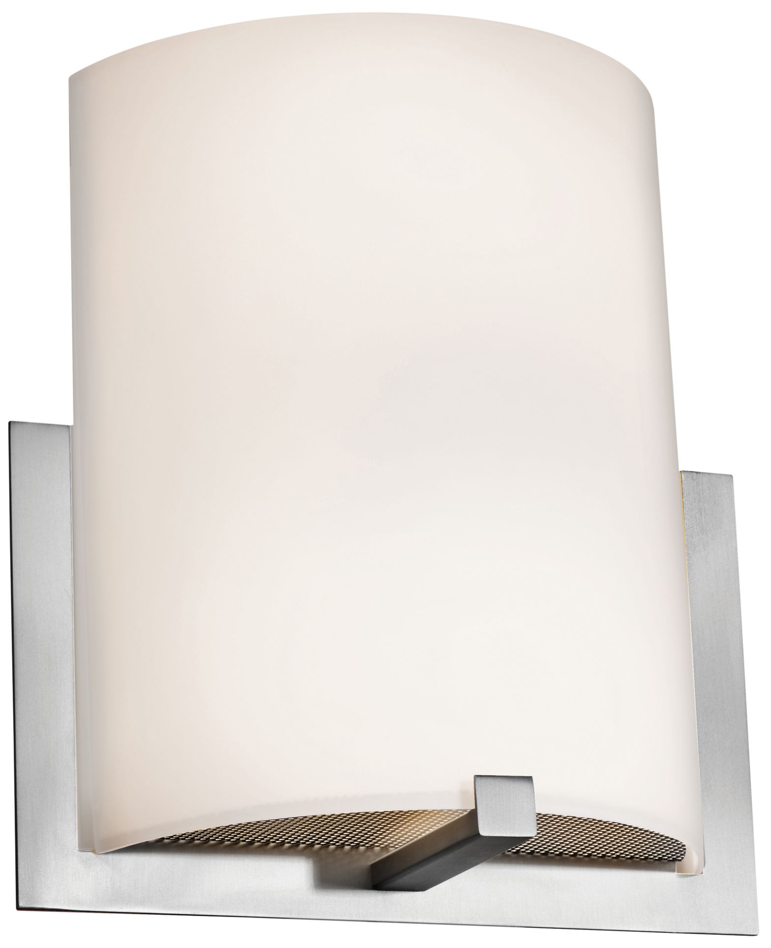 Cobalt 11 1/2"H Brushed Steel Wall Sconce with Opal Shade