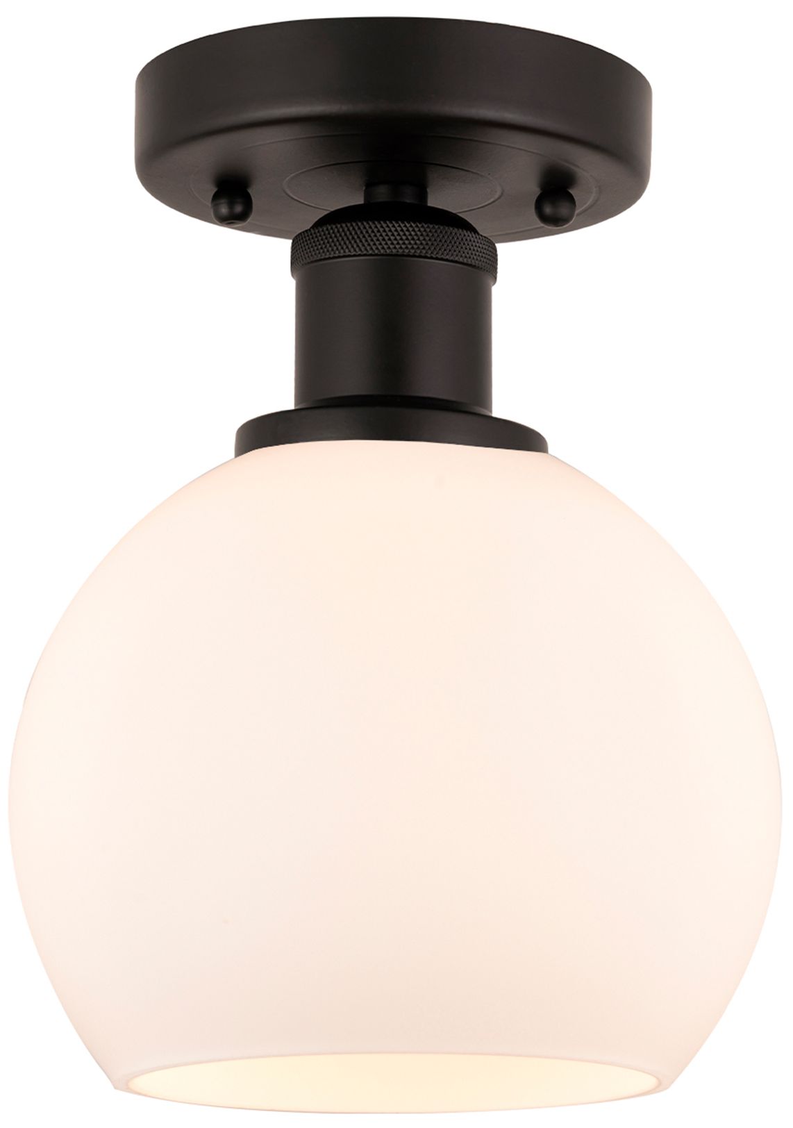 Edison Athens  6" Semi-Flush Mount - Oil Rubbed Bronze - Matte White S